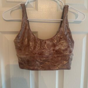 Lululemon Brown and Gold Shimmer Crop Top
